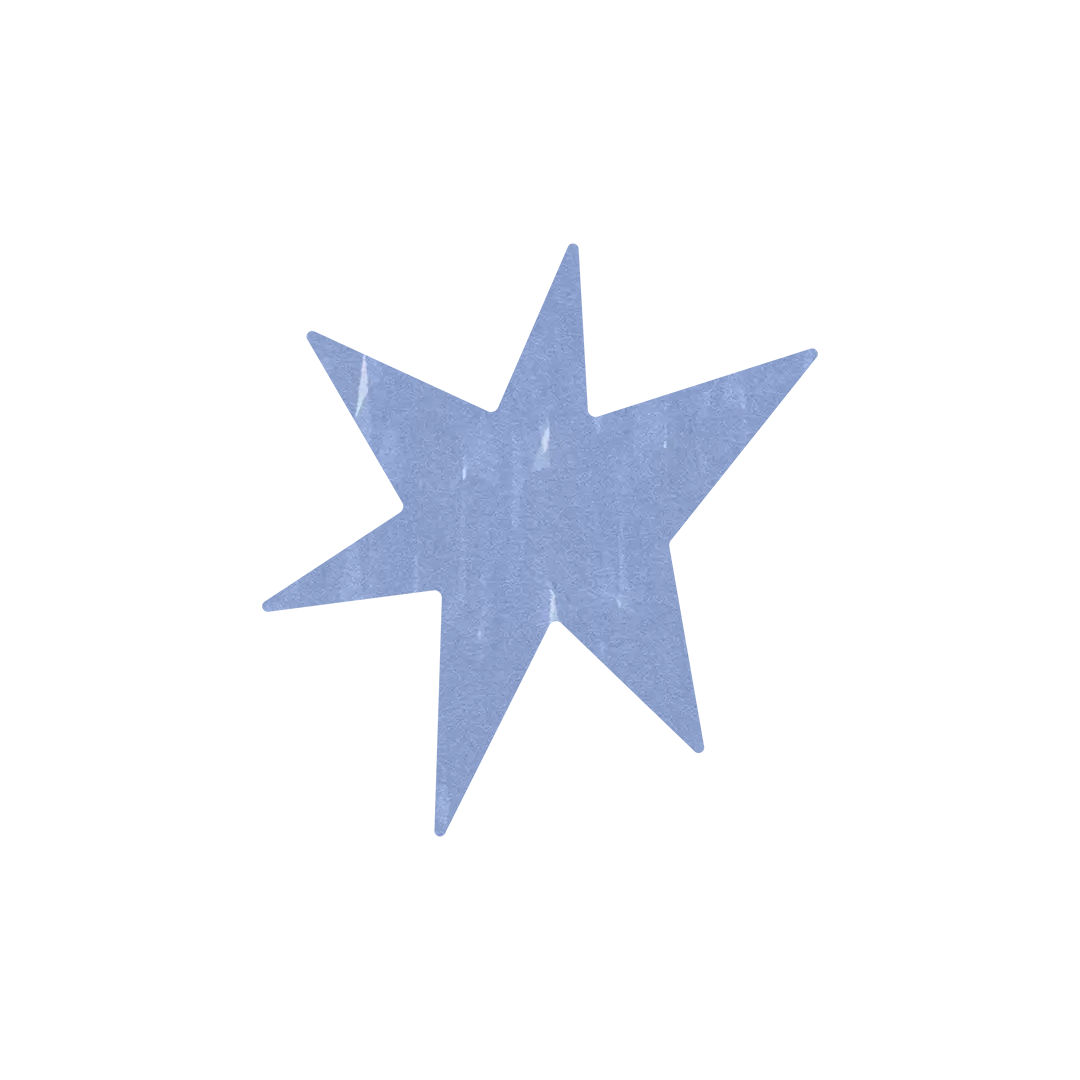 Variety Squiggle Shape - blue star